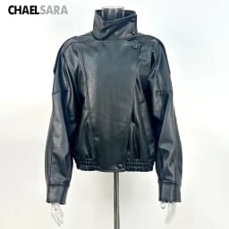 2026 Autumn Winter New High Quality Fashion Black Women Faux Leather Jacket Coat Casual Loose Pockets Biker Outerwear Female