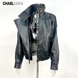 2026 Autumn Winter New High Quality Fashion Black Women Faux Leather Jacket Coat Casual Loose Pockets Biker Outerwear Female