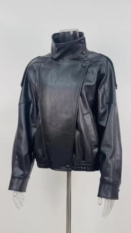 2026 Autumn Winter New High Quality Fashion Black Women Faux Leather Jacket Coat Casual Loose Pockets Biker Outerwear Female