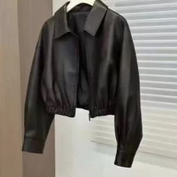 French Lady Casual Zipper Faux Leather Jacket Spring Autumn Femme Short PU Leather Coat 2025 Women Long Sleeves Leather Outwear