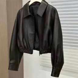 French Lady Casual Zipper Faux Leather Jacket Spring Autumn Femme Short PU Leather Coat 2025 Women Long Sleeves Leather Outwear