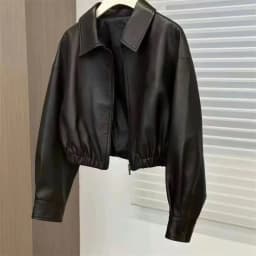 French Lady Casual Zipper Faux Leather Jacket Spring Autumn Femme Short PU Leather Coat 2025 Women Long Sleeves Leather Outwear