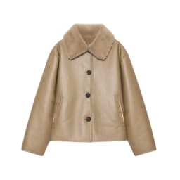 Women's Jacket 2025 Autumn/Winter New Arrivals Dark Brown Long-Sleeve Faux Leather Reversible Jacket Stylish and Unique