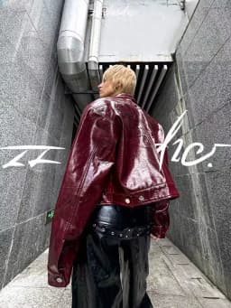 Lautaro Autumn Cool Short Oversized Pu Leather Jacket Women Shoulder Pads Zippper High Quality American Retro Punk Style Clothes