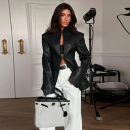 Women Fashion Faux Leather Jacket Turn Down Collar Long Sleeve Zipper Drop Shoulder Oversized Jackets 2026 Autumn All-match Coat