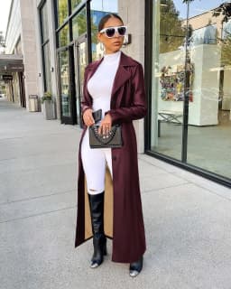 CM.YAYA Women’s Coats Thick PU Leather Long Sleeve 2024 Winter Notched Neck X-Long Trench Street Wear Fashion OL Work Outcoat