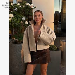 Beige Croc Leather Cropped Jacket Y2k Stand Collar Long Sleeve Wide Cuff Oversize Coat 2026 Autumn Street Daily Casual Outerwear