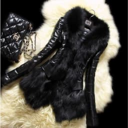 Autumn Women Faux Fur Coat Jacket Large Size 2025 Female Slim Fit Zipper PU Leather Fluffy Patchwork Short Winter Warm Outerwear