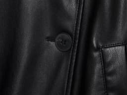 ETJ 2025 autumn new women's fashion belt imitation leather long sleeve short trench coat casual leather coat
