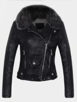 2026 Hot Fashion Women New Winter Warm Faux Leather Jackets with Fur Collar Belt Ladies Thick Black Moto & Biker Outerwear Coats