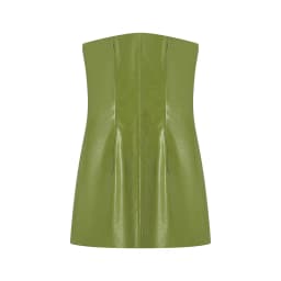 Green PU leather jacket women's autumn 2025 new item small and short motorcycle jacket top