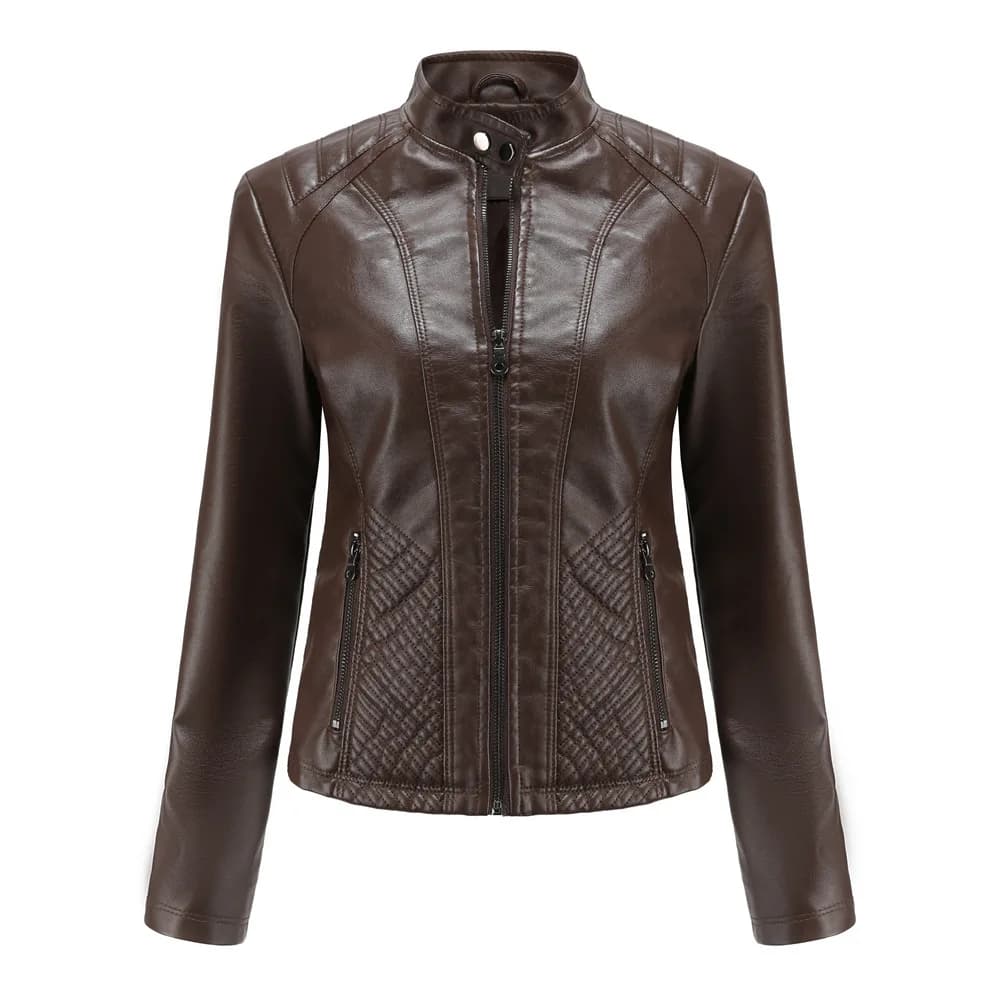 Leather Jacket Women New Spring Autumn Jackets Ladies Motorcycle Large Size Stand Collar PU Leather Jacket Female Outerwear 3XL
