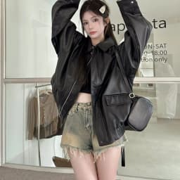 Retro American Brown Leather Jacket Women Early Autumn Black Cool Motorcycle PU Leather Loose Long Sleeve Top