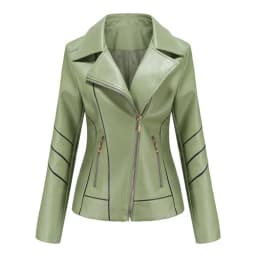 Red PU Faux Leather Jacket Women Fashion Casual Biker Jackets Outwear Female Tops Spring and Autumn Black Leather Jacket Coat