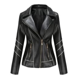 Red PU Faux Leather Jacket Women Fashion Casual Biker Jackets Outwear Female Tops Spring and Autumn Black Leather Jacket Coat