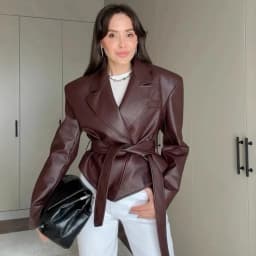 Autumn Winter Women'S Clothing Motorcycle Cool Strap Temperament Leather Jacket 2025 New Women With Belt Biker Jacket Women Coat