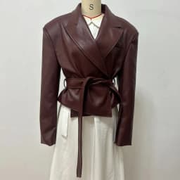 Autumn Winter Women'S Clothing Motorcycle Cool Strap Temperament Leather Jacket 2025 New Women With Belt Biker Jacket Women Coat