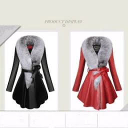 Faux Fur Coat Women Winter Female Sheepskin Coats Pure Color Faux Fox Fur Collars Snap Fastener Furs