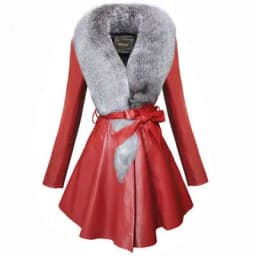 Faux Fur Coat Women Winter Female Sheepskin Coats Pure Color Faux Fox Fur Collars Snap Fastener Furs