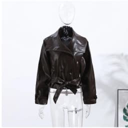 Fashion Faux Leather Jacket Women Solid Stand Neck Full Sleeve Loose Cropped Coats Lady New Causal Chic Autumn Outwear 2026