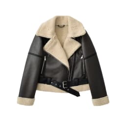 Women's Fashionable Casual Thickened PU Cotton Jacket Leather Coat H2501 Versatile Style Zipper Loose Fit Long Sleeve Coat