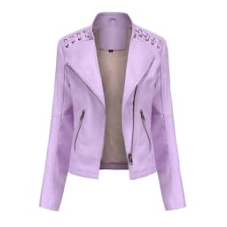 2023Spring Autumn Ladies Motorcycle Leather Jackets Women Turn-down Collar Zipper Slim Black Moto & Biker Jacket Female Leather