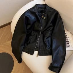 2025 Women Pu Leather Jacket Women Autumn Fashion Short Casual All-match Leather Tops Female Korean Loose Leather Lady Outerwear