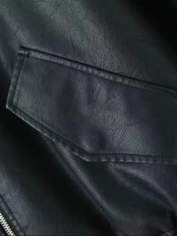 2026 Fashion Streetwear Women Retro Loose Black PU Faux Leather Jacket Spring Autumn Lady Vintage Zipper Coat Moto Biker Outwear