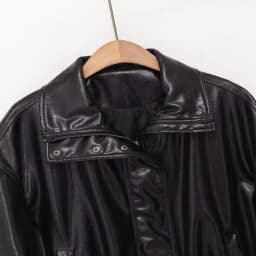 Spring 2026 Women's Fashion High Collar Long Sleeve Faux Leather Jacket Versatile Outerwear Commute Style Zipper Closure