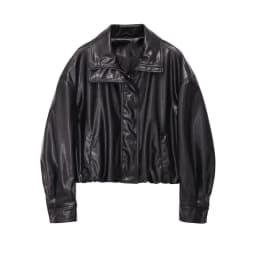Spring 2026 Women's Fashion High Collar Long Sleeve Faux Leather Jacket Versatile Outerwear Commute Style Zipper Closure