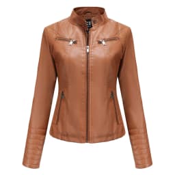 Faux Leather Motorcycle Jacket for Women, Female Coat, Moto Biker, Purple, Black, Zipper windproof jacket leather jacket