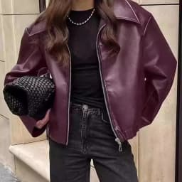 Autumn Winter Retro Leather Jacket 2025 New Women Pu Leather Jacket Short Lapel Motorcycle Loose Coat Women Biker Leather Coat