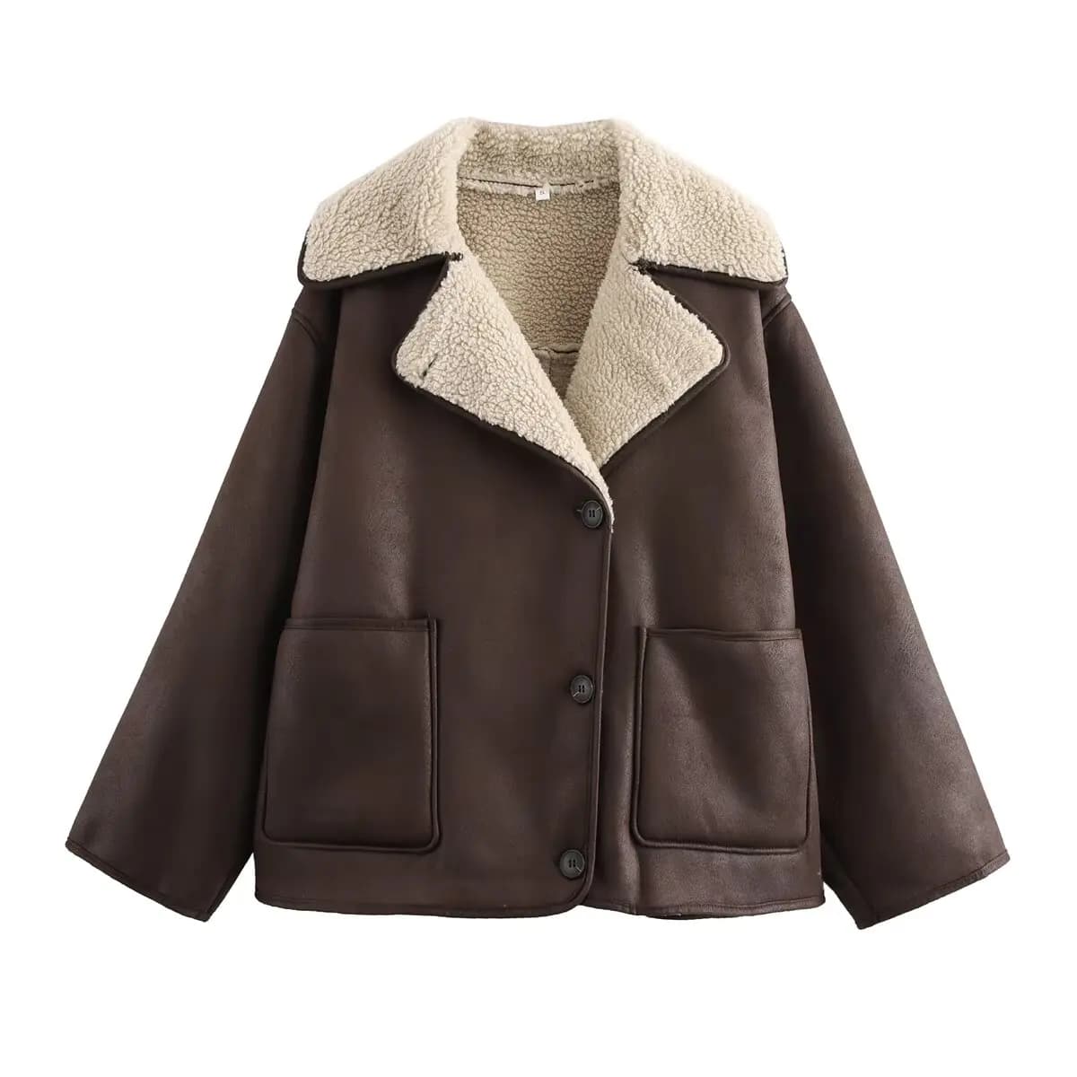 Winter Women's Black Faux Leather Jacket Warm Streetwear Outwear Solid Elegant Warmth 2026 PU Coat for Ladies Jackets Coat Tops