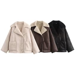 Winter Women's Black Faux Leather Jacket Warm Streetwear Outwear Solid Elegant Warmth 2026 PU Coat for Ladies Jackets Coat Tops