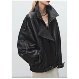Fashion Motorcycle 2026 Spring And Autumn Black Gothic Punk Leather Jacket American Retro High-Quality Loose Casual Jacket
