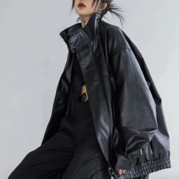 Harajuku Pu Jacket Women Turtleneck Fashion Faux Leather Long Sleeve Coat Heavy Metal Black Y2K Outerwear Female Tops
