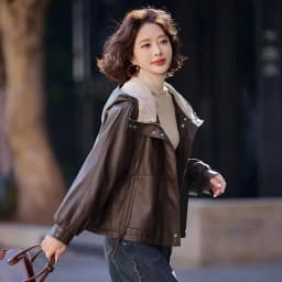 2026 Winter Leather Jacket Women Add-velvet Thicken Warm Coats Loose Hooded Short Jackets Streetwear Windproof Leather Outerwear