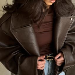 Women Spring Summer Faux Leather Jacket Belt Chic Elegant Retro Minimalist Comfortable Casual Fashionable Niche Trendy Versatile
