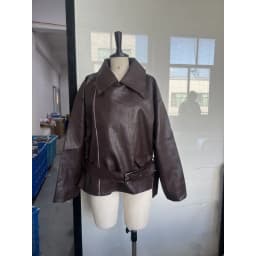 Women Spring Summer Faux Leather Jacket Belt Chic Elegant Retro Minimalist Comfortable Casual Fashionable Niche Trendy Versatile