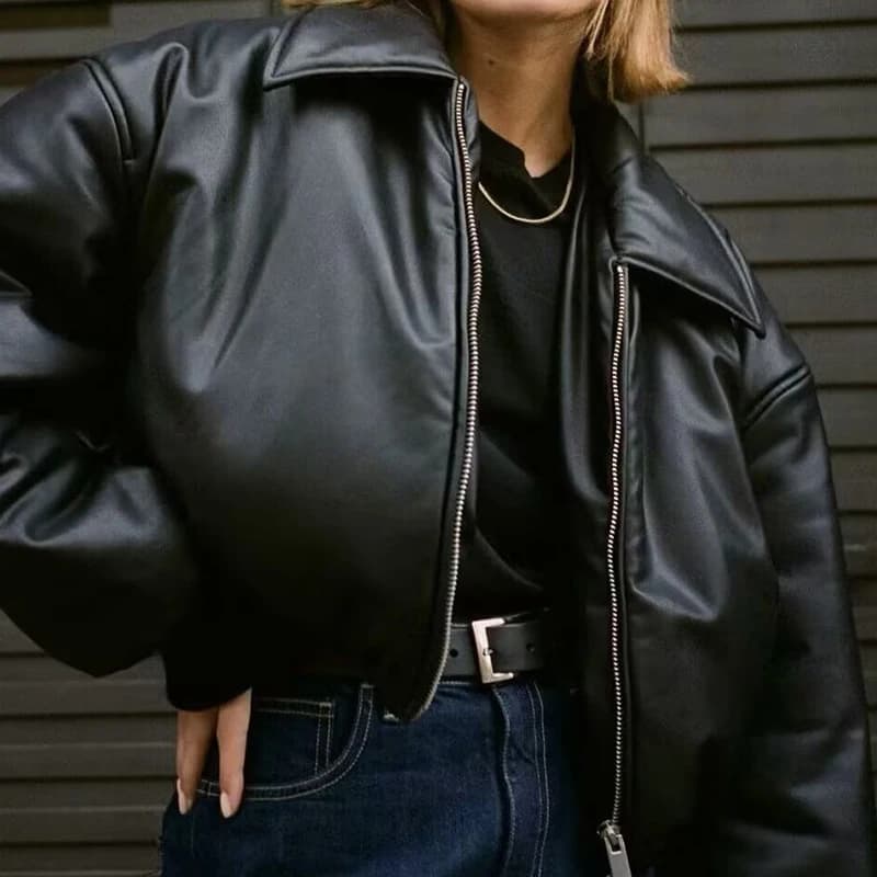 Women's Leather Jackets Coat Winters Outwear Solid Streetwear Warm Thick Long Sleeve Jaqueta De Couro Preta Jacket Women insz