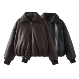 Women's Leather Jackets Coat Winters Outwear Solid Streetwear Warm Thick Long Sleeve Jaqueta De Couro Preta Jacket Women insz