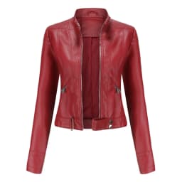 Faux Leather Jacket Woman 2026 New Spring Autumn Coat Women Outerwears Black Red Coffee Brown Purple Chaqueta Mujer 3xl XXXL 2xl
