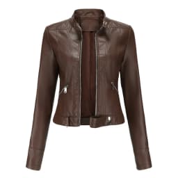 Faux Leather Jacket Woman 2026 New Spring Autumn Coat Women Outerwears Black Red Coffee Brown Purple Chaqueta Mujer 3xl XXXL 2xl