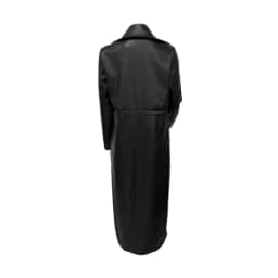 Faux PU Leather Coats Women Single Breasted Long Coat Turn Down Collar Y2k Streetwear Jackets Splice Open Stitch 2025 Jacket