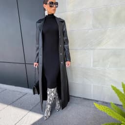 Faux PU Leather Coats Women Single Breasted Long Coat Turn Down Collar Y2k Streetwear Jackets Splice Open Stitch 2025 Jacket