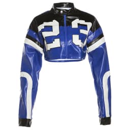 Women's Autumn/Winter Top Coat Imitation Leather Stand-up Collar Short Stripes Zipper Casual Design Fashion New Versatile Skinny