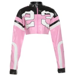 Women's Autumn/Winter Top Coat Imitation Leather Stand-up Collar Short Stripes Zipper Casual Design Fashion New Versatile Skinny