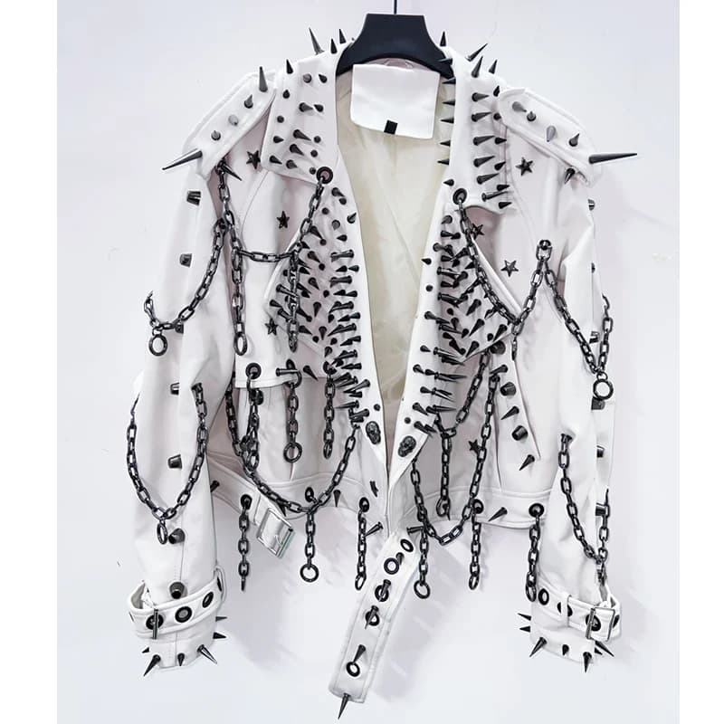 vintage Leather  y2k  Jacket Skull Jacket Punk Jacket  gothic Leather gothic clothes y2k fashion y2k clothes  harajuku Jacket