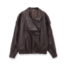 Fashionable Long Sleeve Stand Collar Workwear Leather Jacket for Women Autumn New Style Versatile Commute Style Polyester Fiber