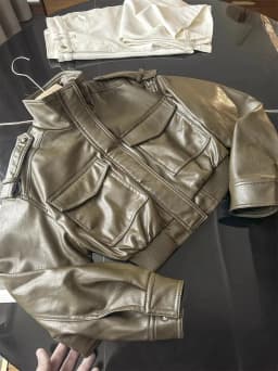 Women Faux Leather Cropped Coat Vintage Bomber Jackets With Pockets Long Sleeve Motorcycle Outerwear Zipper Overcoat